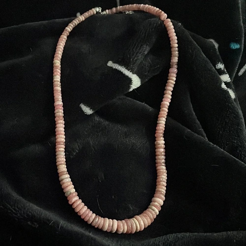 Rhodochrosite bead necklace by Jay King - Picture 7 of 13